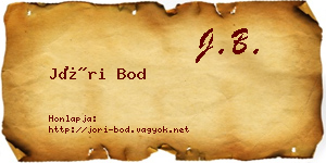 Jóri Bod névjegykártya